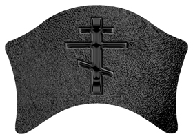 DABAN 519 BK SH BK Black Orthodox Cross Shimmer Black Background